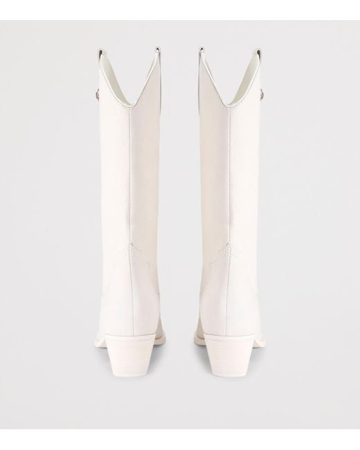 Kurt Geiger White Leather Kurt's Cabana Kiss Cowboy Boots