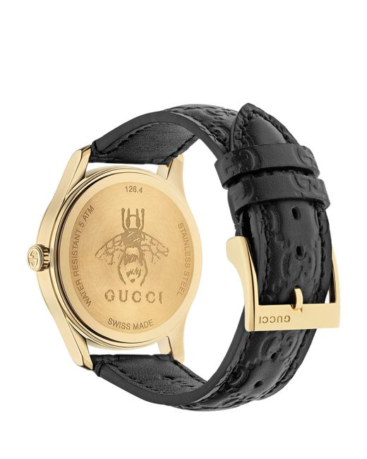 Gucci Black Gold-plated G-timeless Watch 38mm