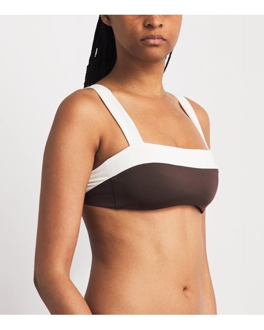 Away That Day Gray Square-Neck Grenada Bikini Top