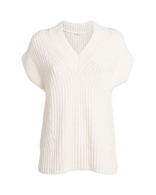 Joseph White Cotton Nylas Sweater Vest