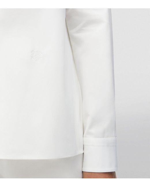 Loewe White Cotton-blend Button-down Shirt
