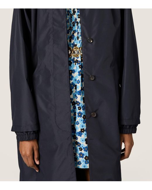 Miu Miu Blue Technical Hooded Coat