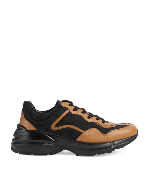 Gucci Brown Rhyton Sneakers for men