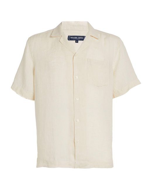 Frescobol Carioca White Linen Antonio Shirt for men