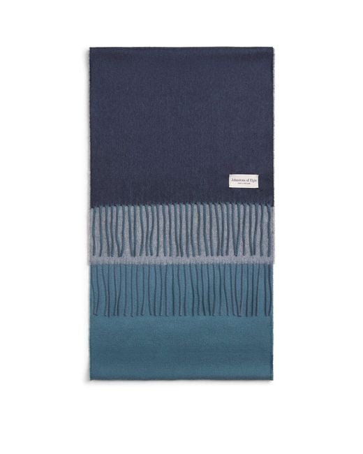 Johnstons Blue Cashmere Ombré Scarf for men