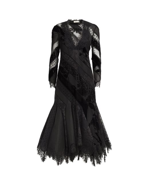 zimmermann spliced mesh midi dress Zimmermann Spliced Mesh Midi Dress
