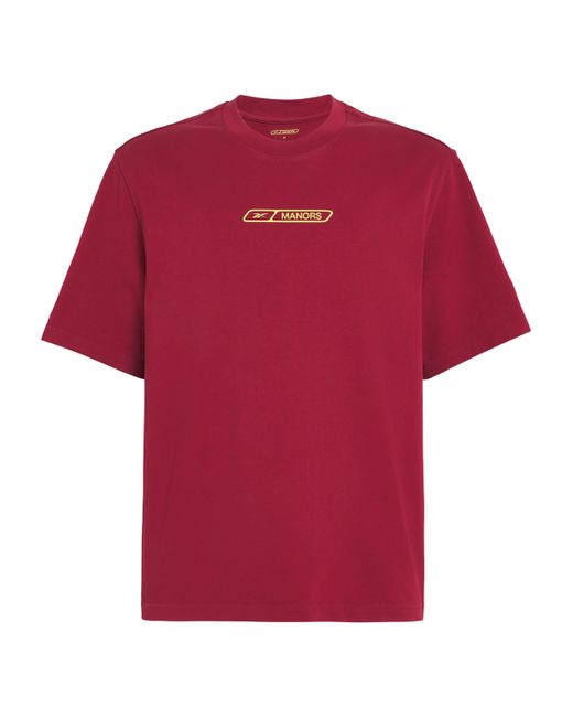 Manors Red X Reebok Cotton Logo T-Shirt for men