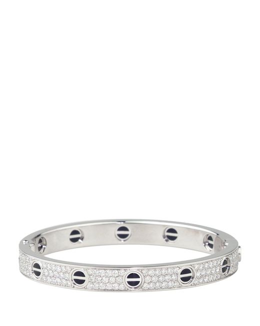 Cartier White Gold And Diamond-paved Love Bracelet