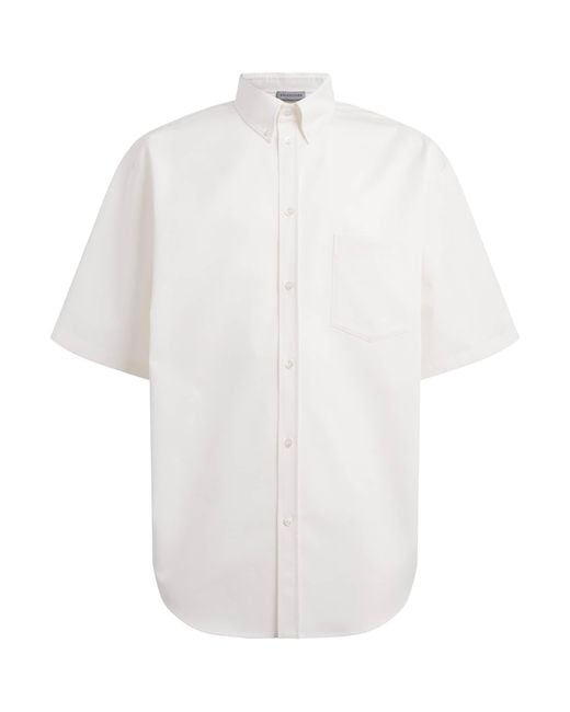 Balenciaga White Cotton Security Tape Shirt for men