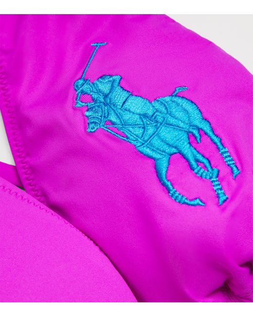 Polo Ralph Lauren Pink Logo Ricky Triangle Bikini Top