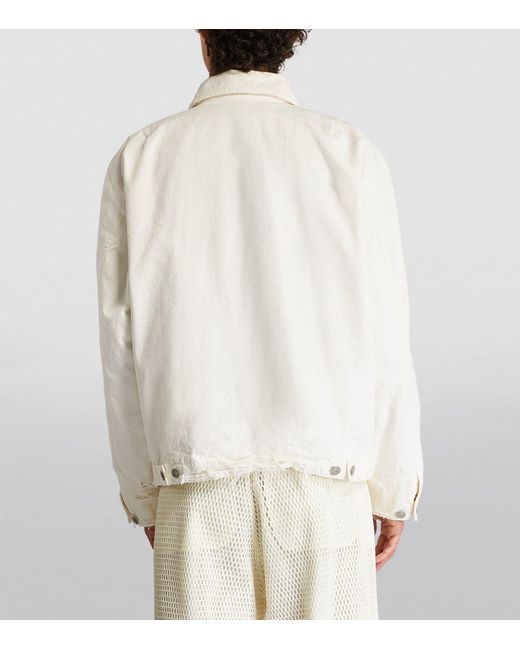 MM6 by Maison Martin Margiela White Distressed Denim Jacket for men