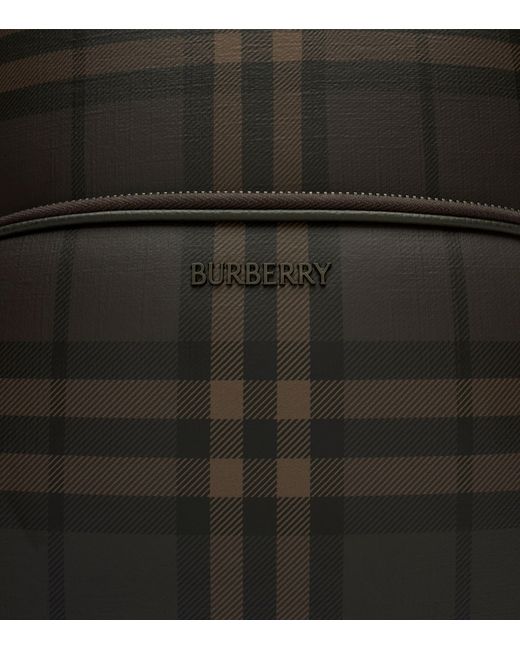 Burberry Black Canvas City Check Backpack for men