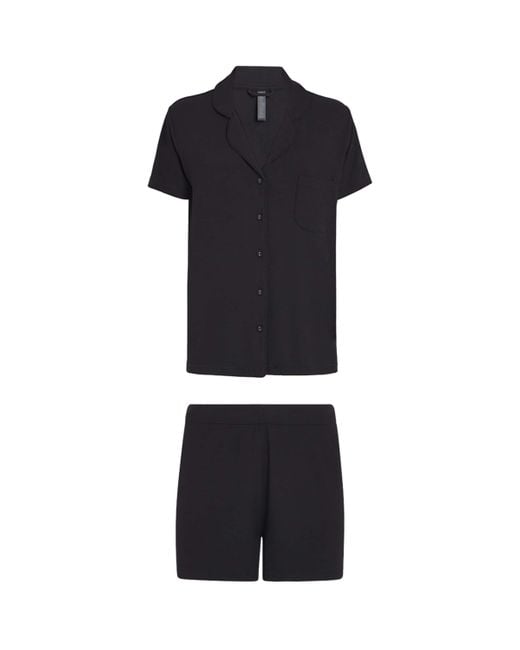 Skims Black Soft Lounge Short Pyjamas