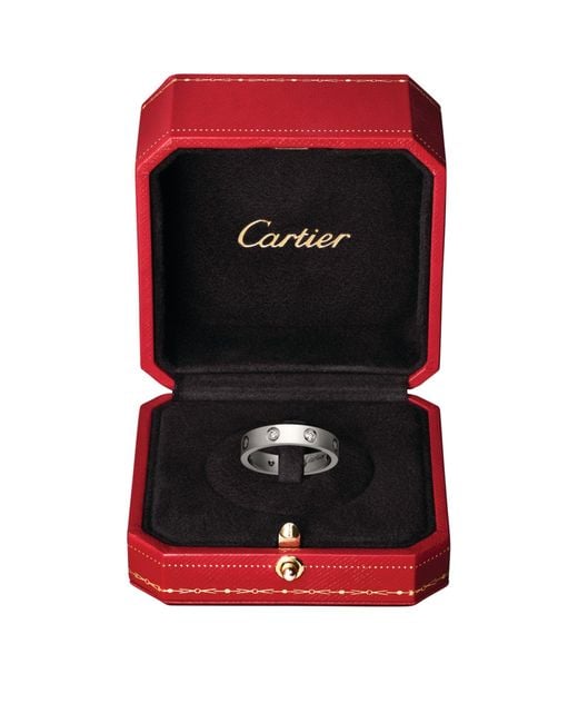 Cartier Metallic White Gold And Diamond Love Wedding Band