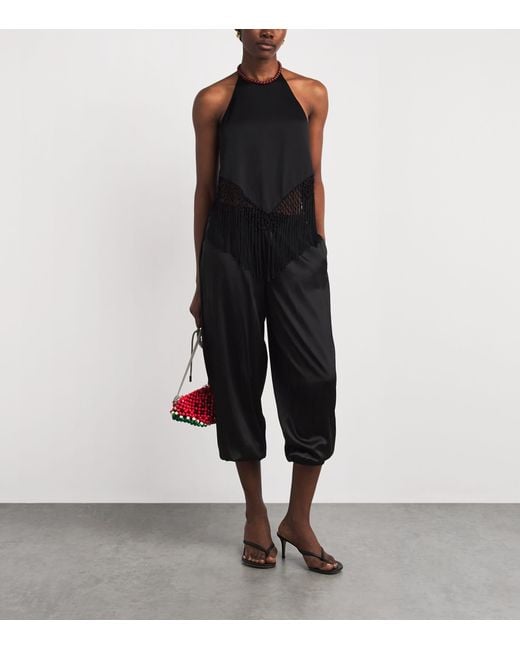 Alice + Olivia Black Balloon-Leg Declan Genie Trousers
