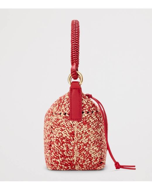 Loewe Red X Paula's Ibiza Raffia Cala Pouch