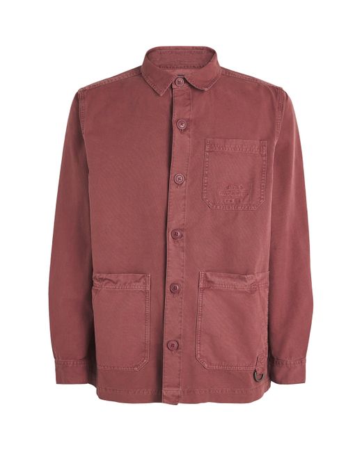 Barbour Red Cotton Dewsbury Overshirt for men