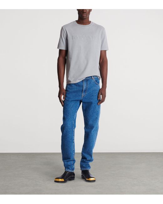 Balmain Blue Straight Jeans for men