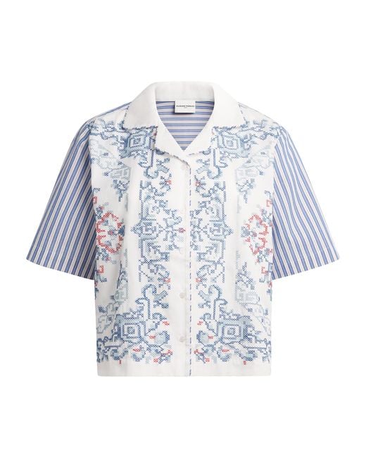 Claudie Pierlot Blue Cotton Embroidered Shirt