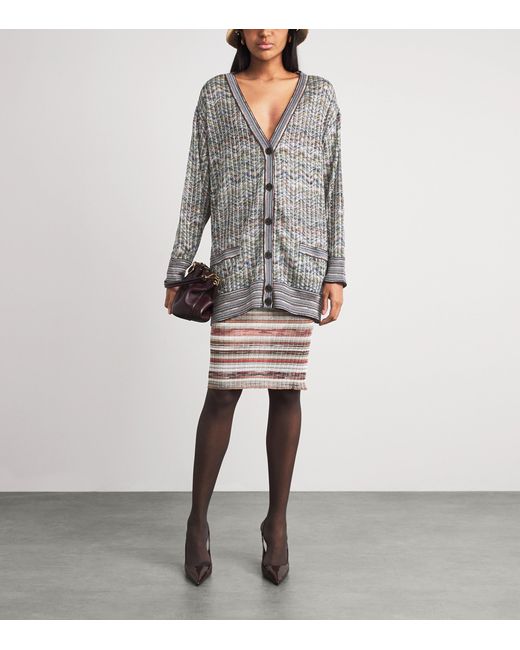 Missoni Gray Zigzag Sequinned Cardigan