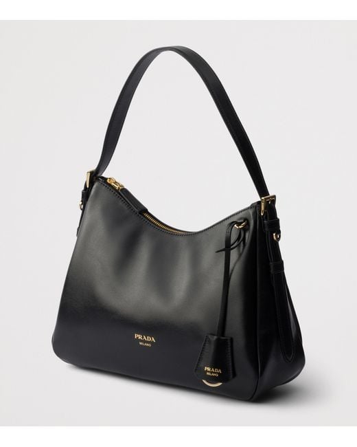 Prada Black Medium Leather Aimée Shoulder Bag