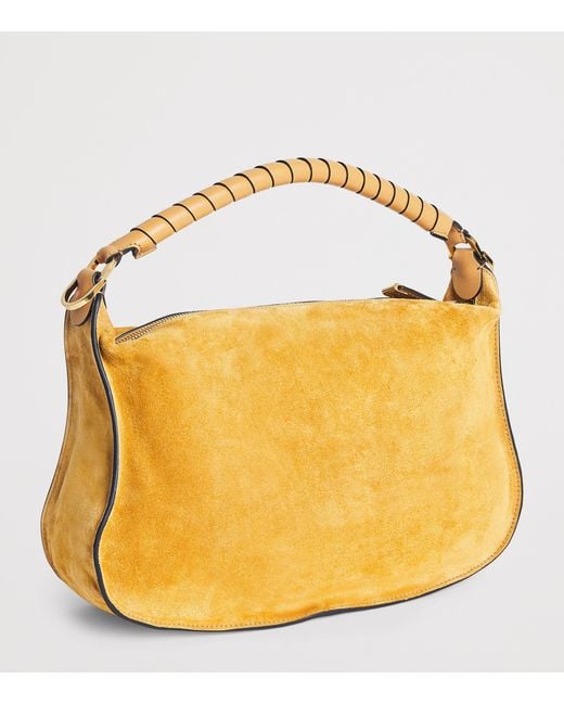 Chloé Yellow Small Suede Marcie Shoulder Bag