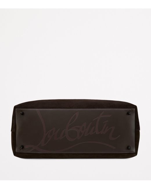 Christian Louboutin Black Suede Funky Weekender Duffle Bag for men