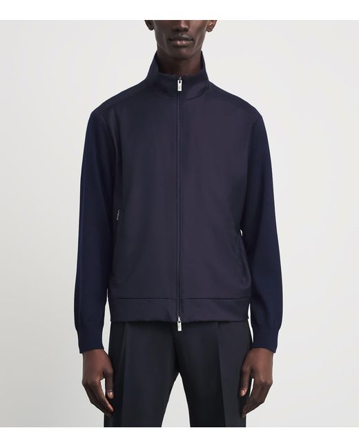 Paul & Shark Blue Virgin Wool Hybrid Jacket for men