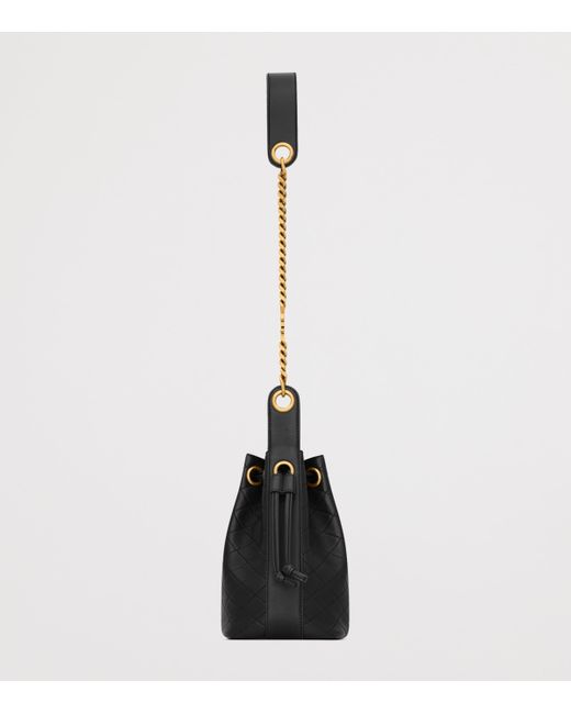 Saint Laurent Black Small Cassandre Bucket Bag