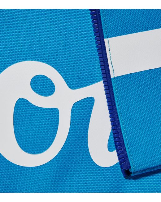 Harrods Blue Large Cotton Logo Pouch for men