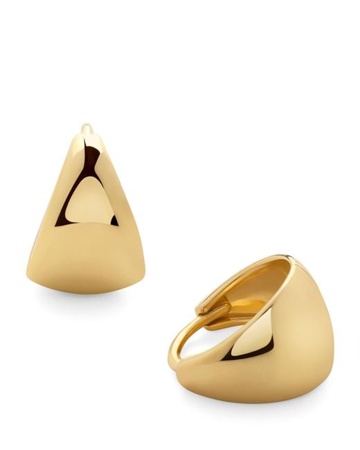 Monica Vinader Metallic Vermeil Tapered Huggie Earrings