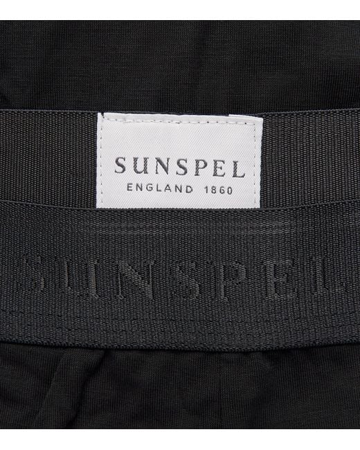 Sunspel Black Tencel-Blend Stretch Briefs for men