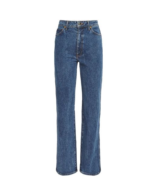 Khaite Blue Stretch-Denim Danielle High-Rise Jeans