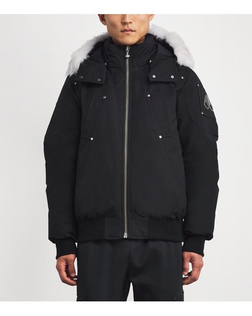 Moose Knuckles Black Down Original Ballistic Bomber Jacket for men