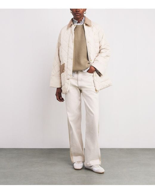 Barbour White Quilted Aldburgh Jacket