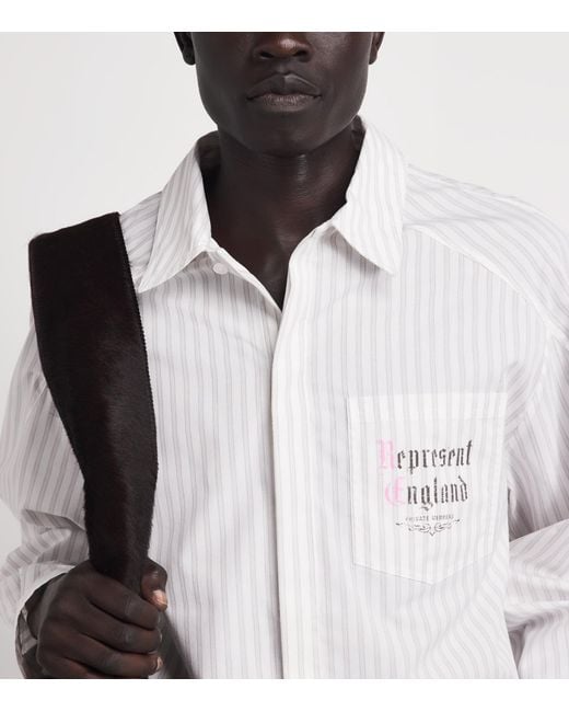 Represent White Cotton Pinstripe Shirt