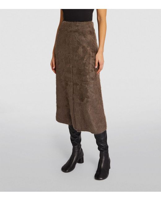 Lisa Yang Brown Cashmere Asta Midi Skirt