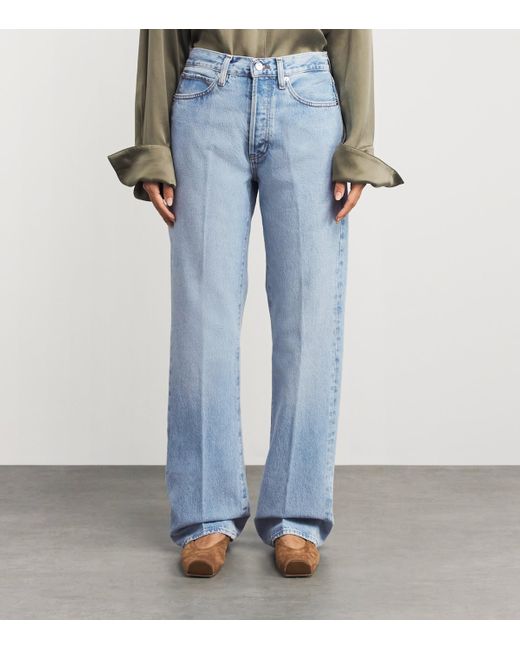 FRAME Blue The Vertical Straight Jeans