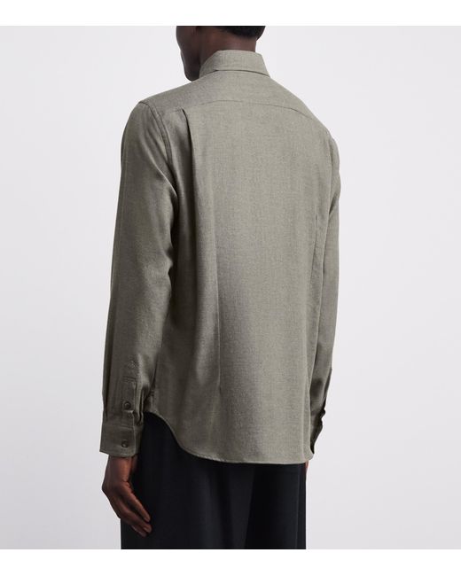 Sease Gray Cotton Button-Up Shirt for men