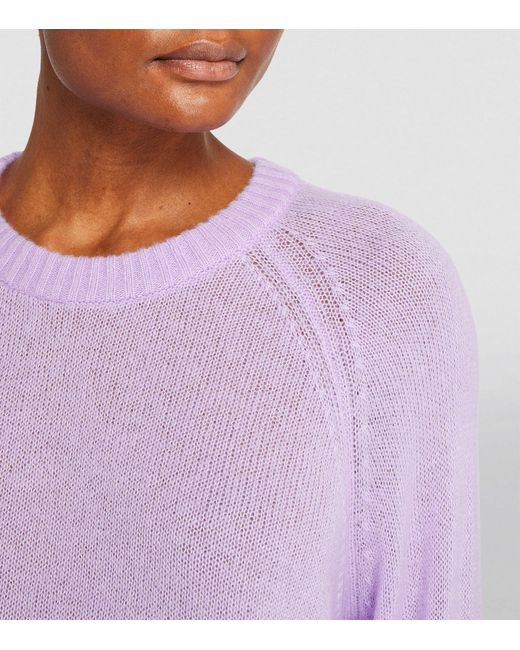 ME+EM Purple Me+em Merino-cashmere-silk Sweater
