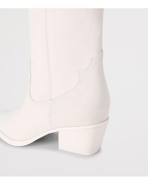 Kurt Geiger White Leather Kurt's Cabana Kiss Cowboy Boots