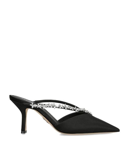 Rodo Black Satin Kayla Heeled Mules 75