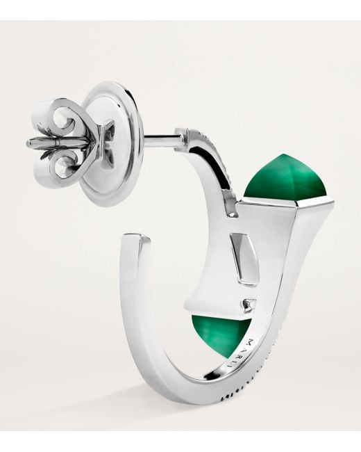 Marli New York Green Rose, Diamond And Lapis Lazuli Cleo Hoop Earrings