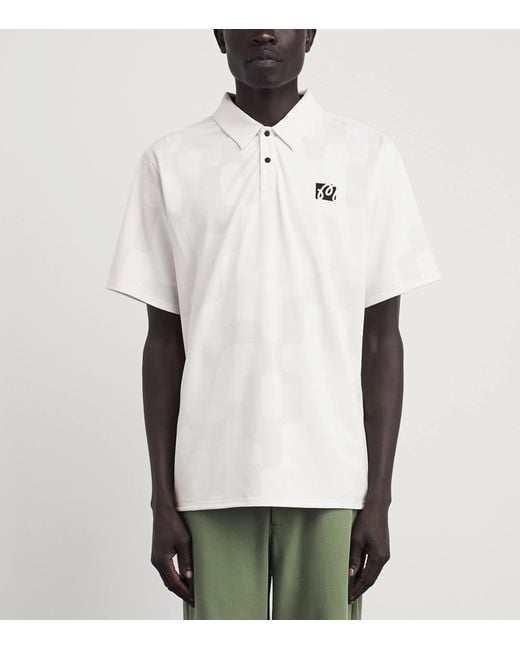 Malbon White Performance Mesh Polo Shirt for men