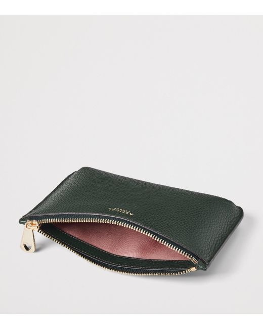 Aspinal Green Large Leather Ella Pouch