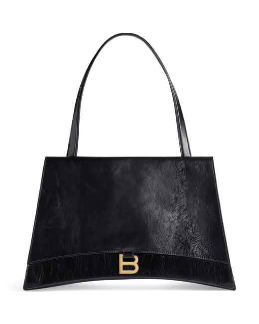 Balenciaga Black Leather Crush On You Shoulder Bag