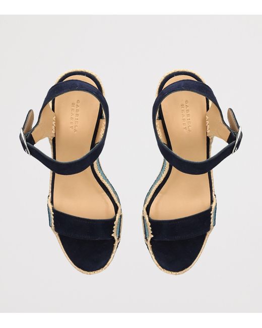 Gabriela Hearst Blue Raffia Sardis Platform Sandals 110