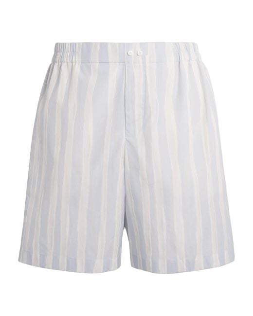 Jacquemus White Cotton Stripe Shorts for men