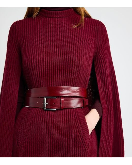 Max Mara Red Wool-Cashmere Mini Dress