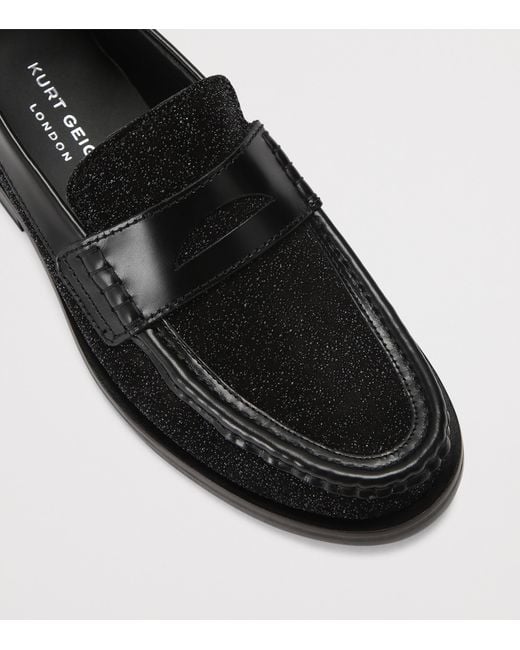 Kurt Geiger Black Leather Lombard Loafers
